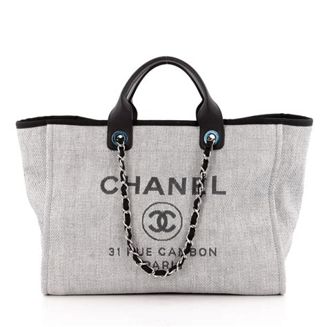 chanel canvas borsa grande|Chanel chain tote.